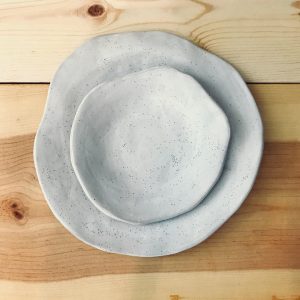 Alternative view of Handmade Stoneware Ceramic Plate: Minimalist Dinnerware