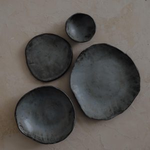 Handmade Organic Stoneware Custom Dinnerware Set Robins Egg– Rustic Minimal Ceramic Dish